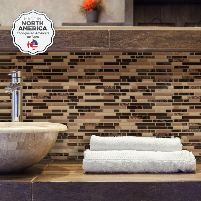 Smart Tiles Peel and Stick 4-Sheet 10 x 9 Backsplash - Bellagio Keystone