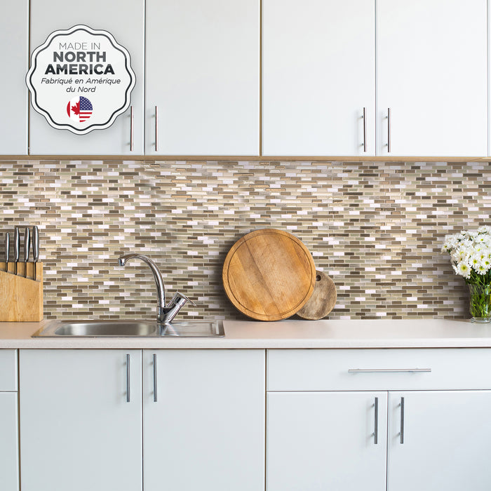 Smart Tiles Peel and Stick 4-Sheet 10 x 9 Backsplash - Muretto Durango