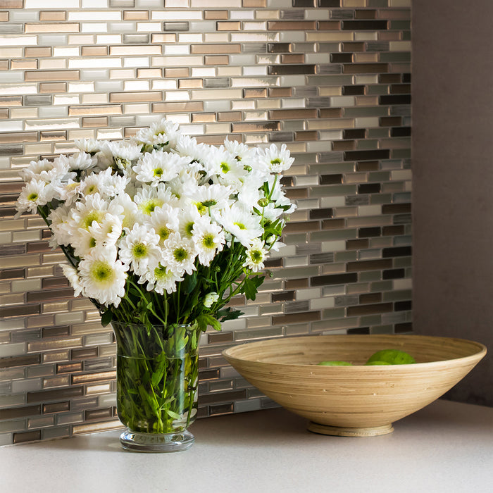 Smart Tiles Peel and Stick 4-Sheet 10 x 9 Backsplash - Muretto Durango