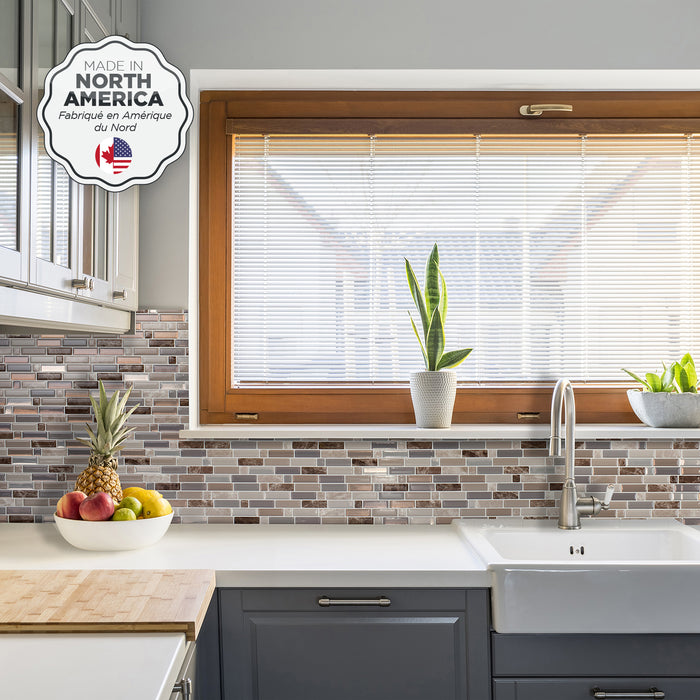 Smart Tiles Peel and Stick 4-Sheet 10 x 9 Backsplash - Crescendo Terra