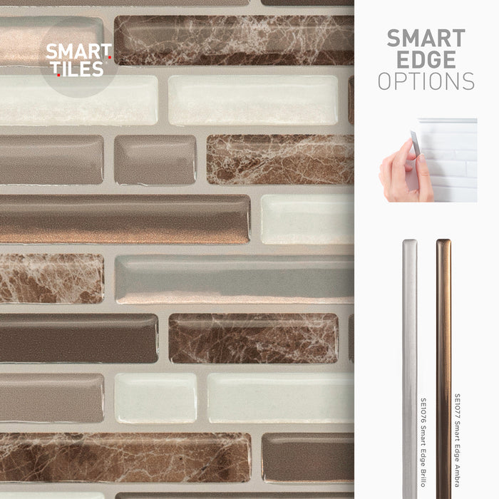 Smart Tiles Peel and Stick 4-Sheet 10 x 10 Backsplash - Bellagio Santi