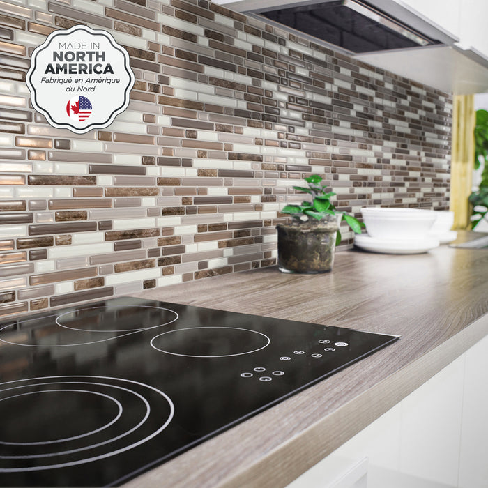 Smart Tiles Peel and Stick 4-Sheet 10 x 10 Backsplash - Bellagio Santi