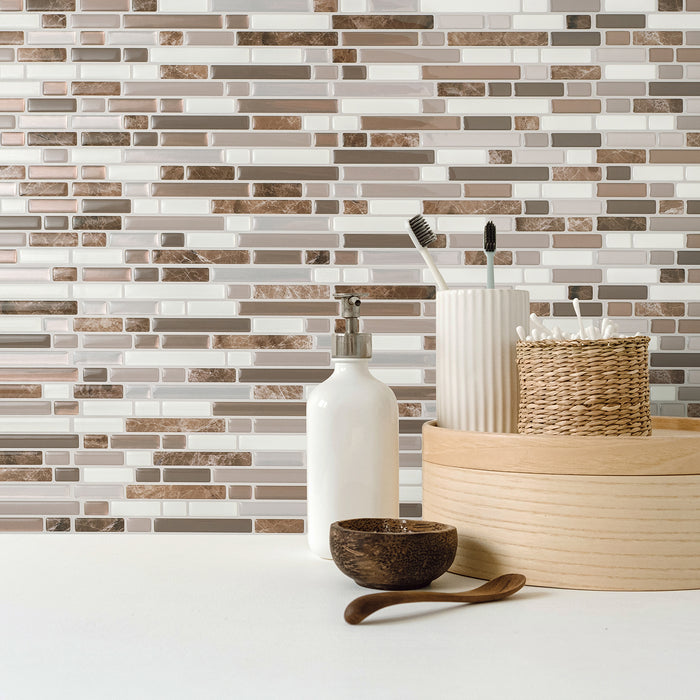 Smart Tiles Peel and Stick 4-Sheet 10 x 10 Backsplash - Bellagio Santi