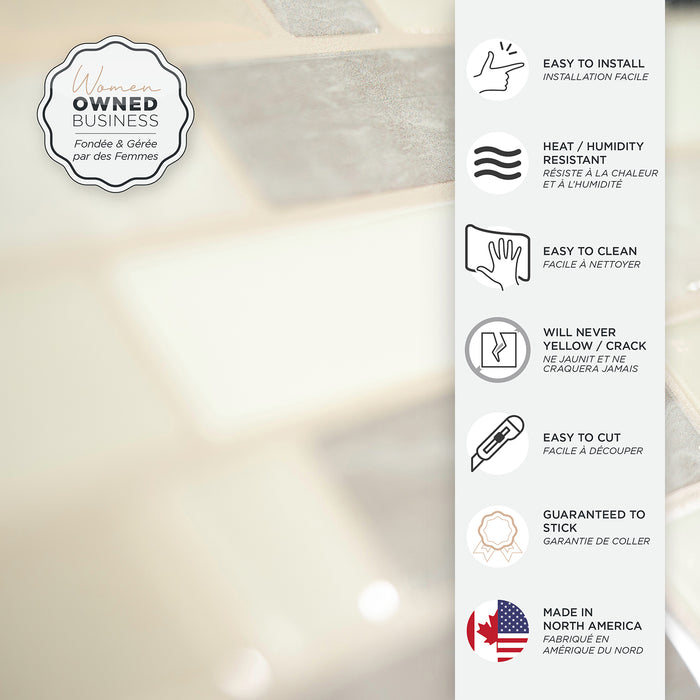 Smart Tiles Peel and Stick 4-Sheet 10 x 10 Backsplash - Crescendo Ciotta