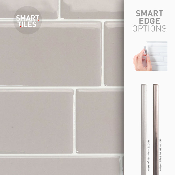 Smart Tiles Peel and Stick 4-Sheet 12 x 9 Backsplash - Metro Cassandra