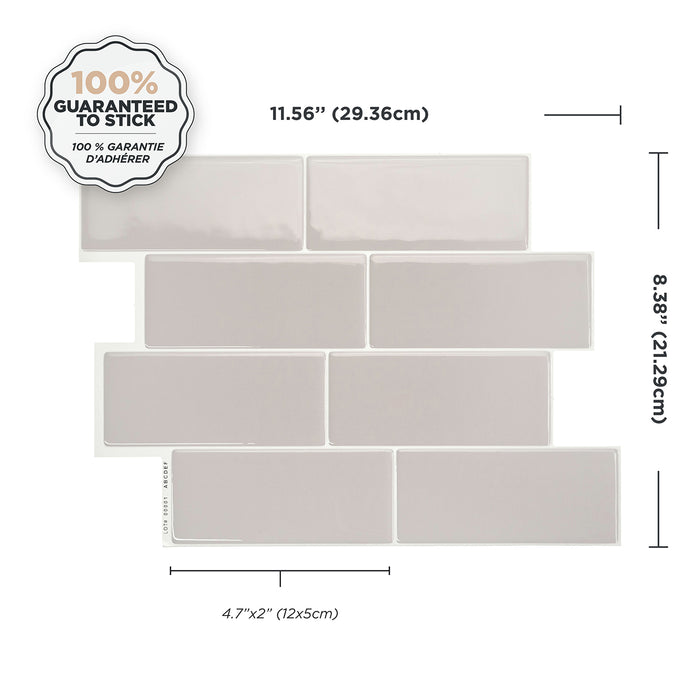 Smart Tiles Peel and Stick 4-Sheet 12 x 9 Backsplash - Metro Cassandra