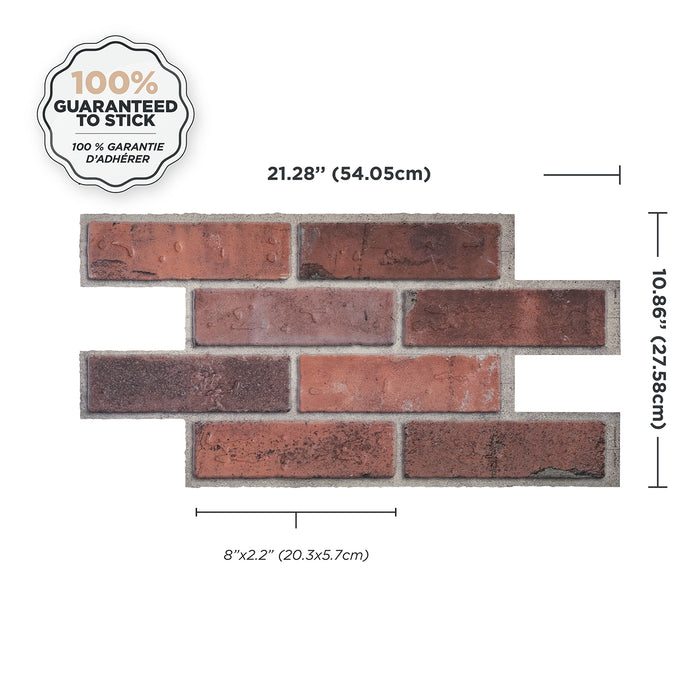 Smart Tiles Peel and Stick 2-Sheet 21 x 11 Backsplash - Brik Porto