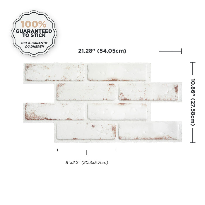 Smart Tiles Peel and Stick 2-Sheet 21 x 11 Backsplash - Brik Toscana