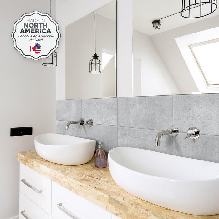 Smart Tiles Peel and Stick 2-Sheet 23 x 12 Backsplash - Blok Grey