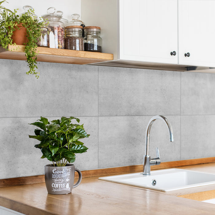 Smart Tiles Peel and Stick 2-Sheet 23 x 12 Backsplash - Blok Grey