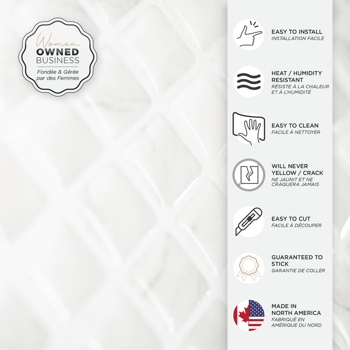 Smart Tiles Peel and Stick 2-Sheet 23 x 12 Backsplash - Blok Minimo