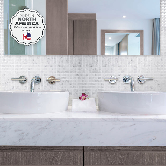 Smart Tiles Peel and Stick 2-Sheet 23 x 12 Backsplash - Blok Minimo