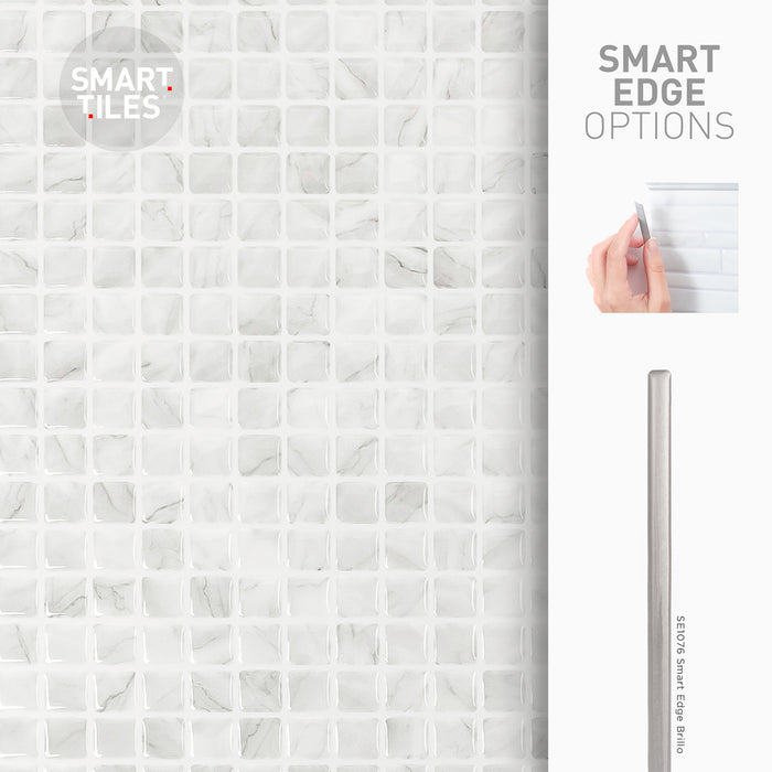 Smart Tiles Peel and Stick 2-Sheet 23 x 12 Backsplash - Blok Minimo