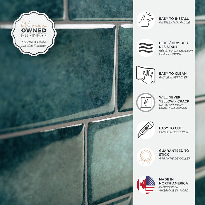 Smart Tiles Peel and Stick 4-Sheet 12 x 9 Backsplash - Metro Medina