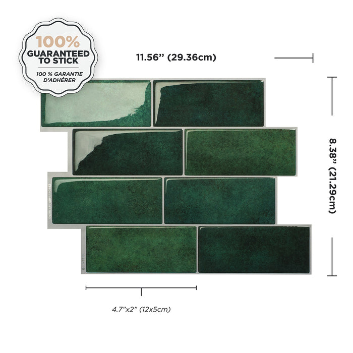 Smart Tiles Peel and Stick 4-Sheet 12 x 9 Backsplash - Metro Fiona