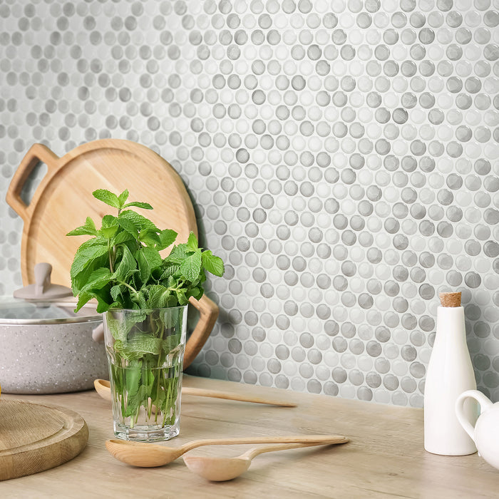 Smart Tiles Peel and Stick 4-Sheet 9 x 9 Backsplash - Penny Roccia
