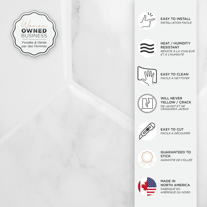 Smart Tiles Peel and Stick 4-Sheet 10 x 11 Backsplash - Hexa Yule