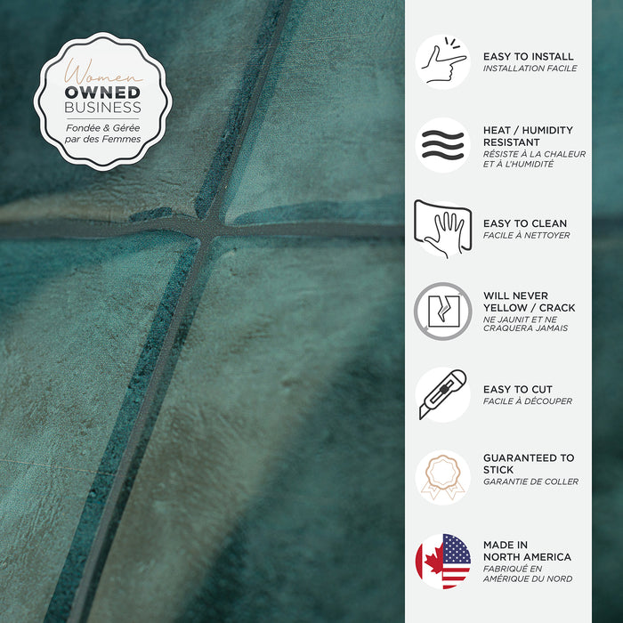 Smart Tiles Peel and Stick 4-Sheet 9 x 9 Backsplash - Zellige Costa