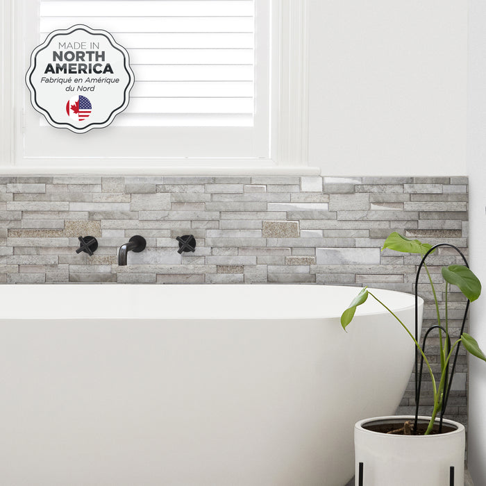 Smart Tiles Peel and Stick 2-Sheet 23 x 11 Backsplash - Pietra Pozzuoli