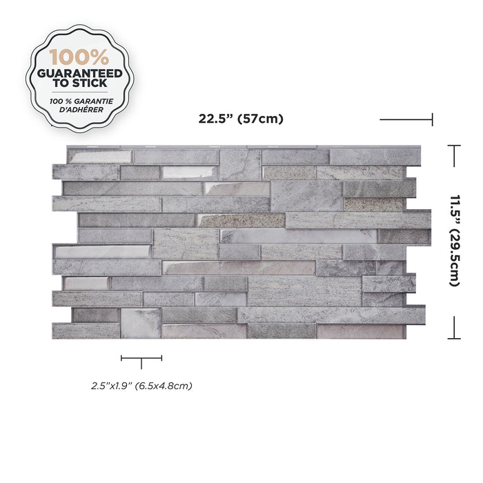 Smart Tiles Peel and Stick 2-Sheet 23 x 11 Backsplash - Pietra Pozzuoli