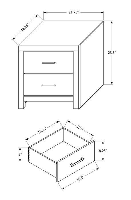 Soren Bedside 2-Drawer Nightstand, 22\"W x 24\"H - Bleached Oak