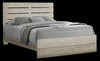 Soren Panel Bed with Slat Headboard & Frame, Bleached Oak - Queen Size