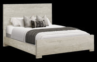 Soren Panel Bed with Headboard & Frame, Bleached Oak - Queen Size 