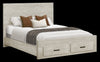 Soren Platform Storage Bed with Panel Headboard & Frame, Bleached Oak - Queen Size