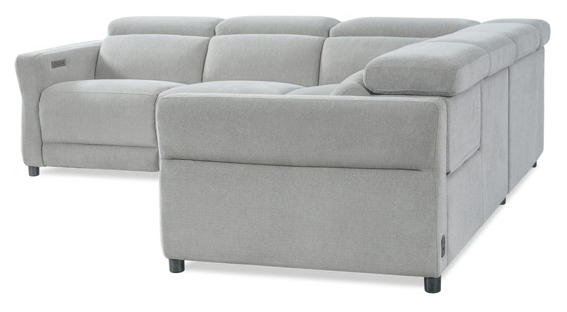 Cindy Crawford Home Aspen 3-Piece Power Reclining Sectional with Adjustable Headrests and USB Port - Silver