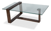 Bartley 48” Rectangular Coffee Table with Glass Top - Acorn