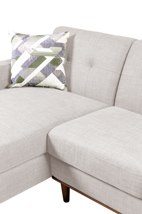 Kort & Co. Freeman 2-Piece Left-Facing Sectional with Wood Legs – Dove White