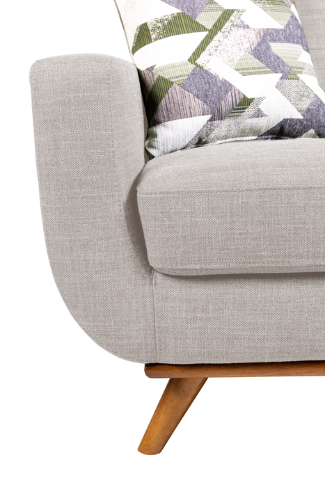 Kort & Co. Freeman 2-Piece Right-Facing Sectional with Wood Legs – Dove White