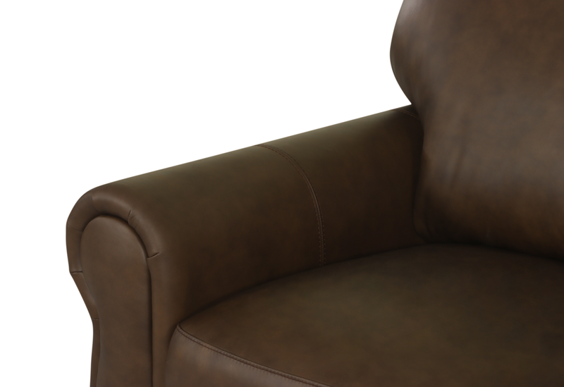 Porto 66\" Traditional Genuine Leather Loveseat - Chocolate