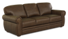 Porto 90\" Traditional Genuine Leather Sofa  - Chocolate