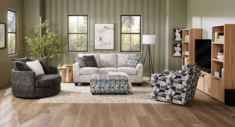 Made in Canada Customizable Sofa Lab Arc 86\" Fabric Sofa  – Plush Oyster