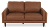 Venice 65\" Traditional Genuine Leather Loveseat – Light Brown