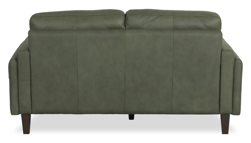 Venice 65\" Traditional Genuine Leather Loveseat – Green 