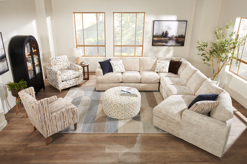 Made in Canada Sofa Lab Customizable Wingback 30\" Fabric Accent Chair – Mineral Accent Fabric 