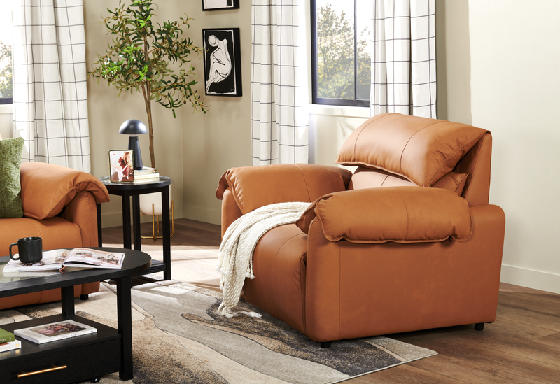 Momento 54\" Genuine Leather Power Reclining Chair – Caramel