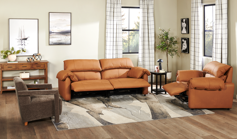 Momento 54\" Genuine Leather Power Reclining Chair – Caramel