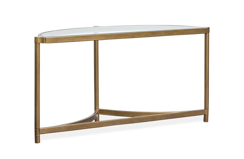 Arlington 53.63\" Glass Top Sofa Table with Metal Legs - Aged Brass
