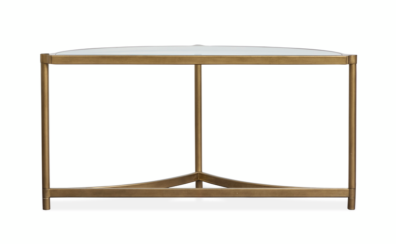 Arlington 53.63\" Glass Top Sofa Table with Metal Legs - Aged Brass