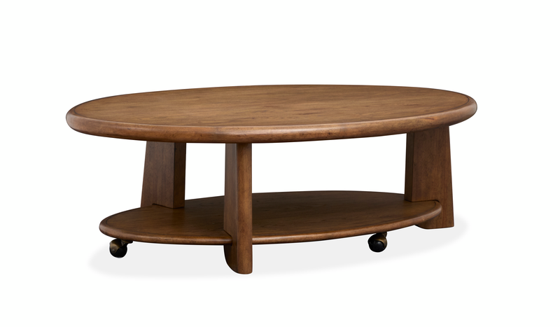Baltic 30\" Coffee Table with Storage and Casters - Tawny Brown 