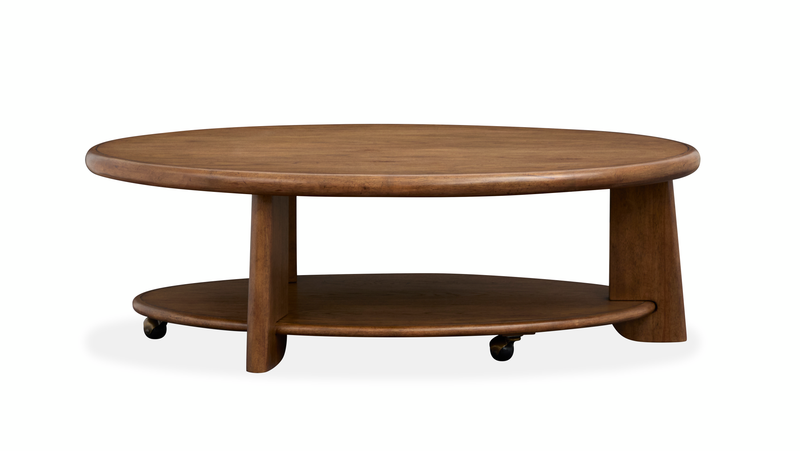 Baltic 30\" Coffee Table with Storage and Casters - Tawny Brown 