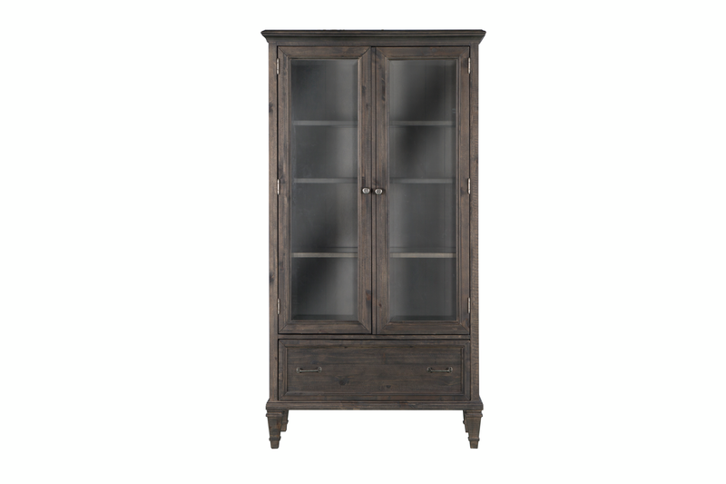 Benhill 40\" Bookcase with Tempered Glass Doors - Weathered Coal