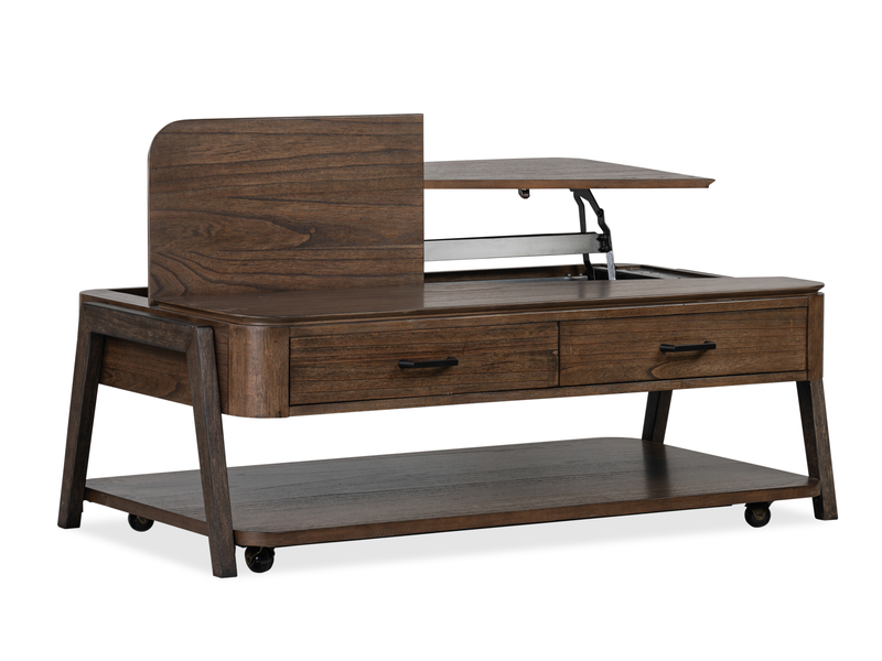 Camdale 52.5\" Lift and Flip Top Coffee Table with Storage - Chocolate