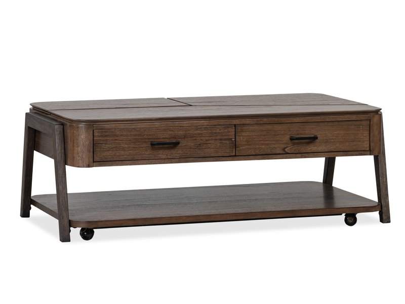 Camdale 52.5\" Lift and Flip Top Coffee Table with Storage - Chocolate