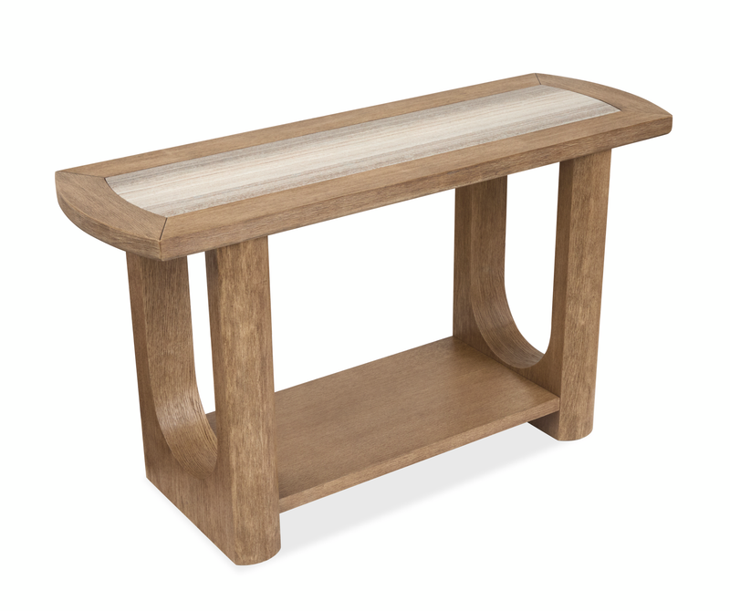 Caroline 50\" Sofa Table with Storage and Marble Top  - Riverbend Beige 