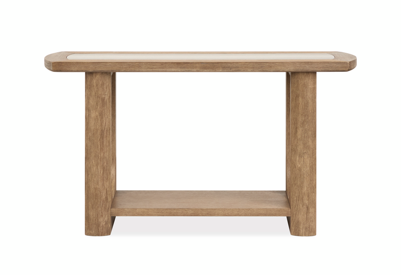 Caroline 50\" Sofa Table with Storage and Marble Top  - Riverbend Beige 