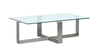 Consort 50\" Coffee Table with Tempered Glass Top - Aged Pewter
